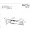 Mobile TV cama meble EF CORTINA 180×40×60 cm, piano superiore nero, struttura noce