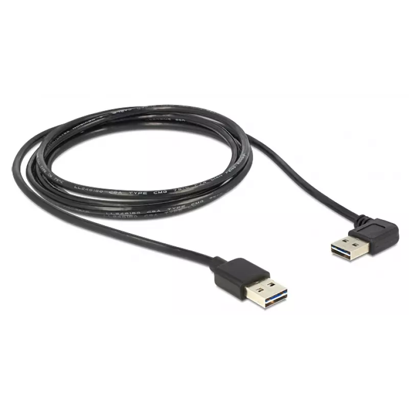 Cavo USB DeLOCK 1m USB 2.0 A m/m 90° nero