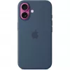 Apple MYY23ZM/A custodia in silicone con MagSafe per iPhone 16, blu denim