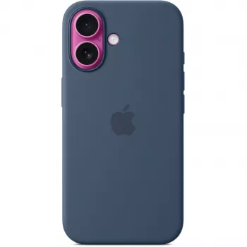 Custodia in silicone Apple iPhone 16 MagSafe Denim blu 6,1