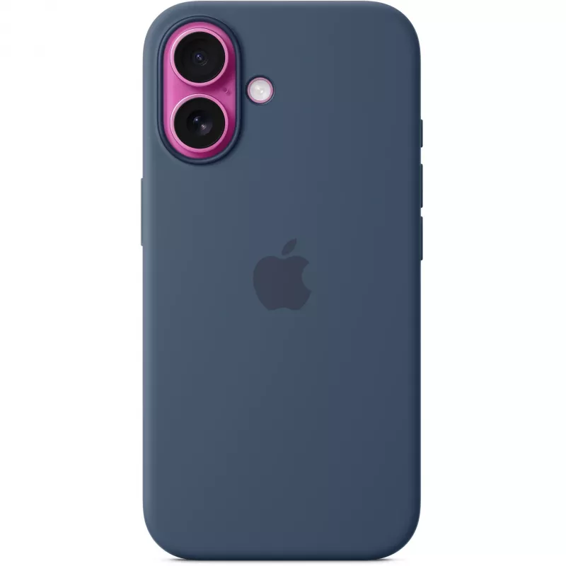 Apple MYY23ZM/A custodia in silicone con MagSafe per iPhone 16, blu denim