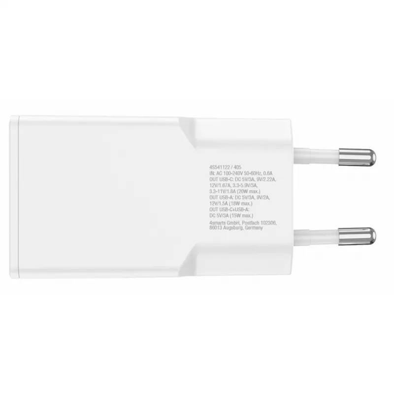 Caricabatterie 4smarts 541122 da interno ricarica rapida AC smartphone tablet bianco