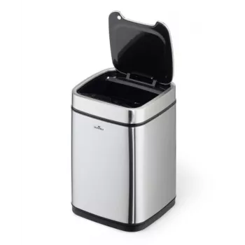Cestino Durable NO TOUCH 6L rettangolare acciaio inox argento nero