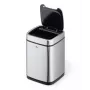 Cestino Durable NO TOUCH 6L rettangolare acciaio inox argento nero