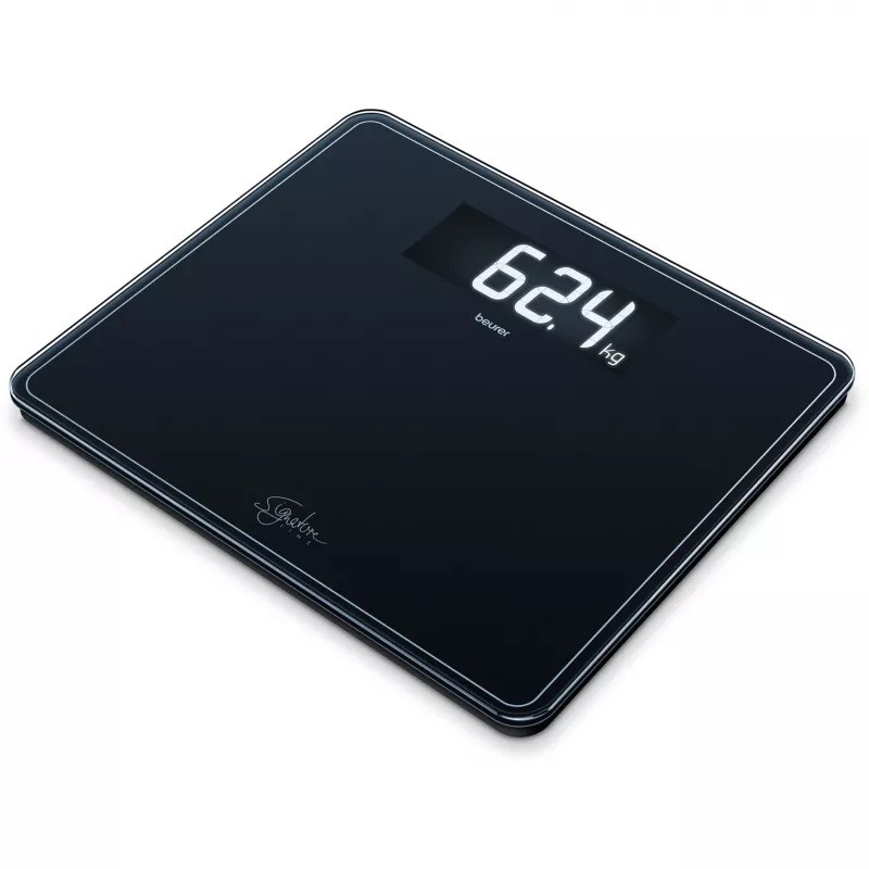 Bilancia pesapersone Beurer GS 410 Signature Line – superficie in vetro nera, modello 735.76