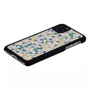 Custodia per smartphone Man and Wood per iPhone 11 Pro Max – triangolo blu, copertura protettiva nera