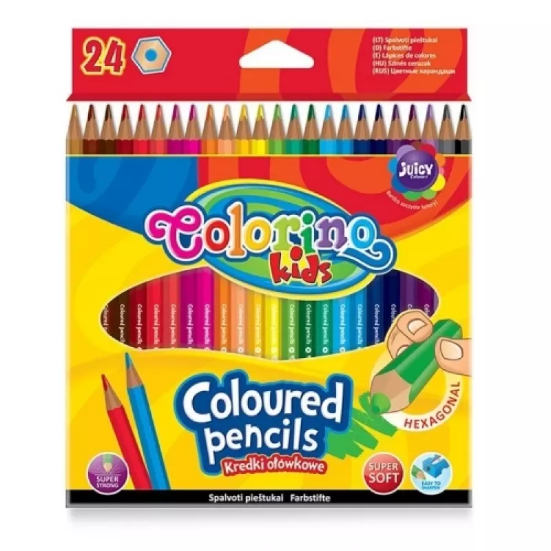 Matite colorate esagonali Colorino Kids 24 colori