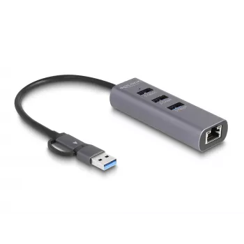 DeLOCK 64282 docking station per laptop e replicatore di porte con filo USB 3.2 Gen 1 (3.1 Gen 1) Type-C grigio (64282)