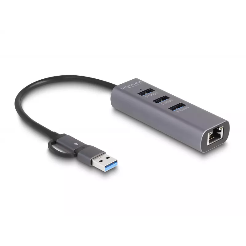 DeLOCK 64282 docking station per laptop e replicatore di porte con filo USB 3.2 Gen 1 (3.1 Gen 1) Type-C grigio (64282)