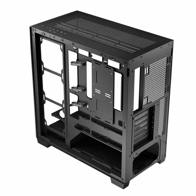 Case PC MODECOM Volcano Stellar NF ATX Midi Tower, vetro temperato, nero, supporta ATX/micro ATX, GPU fino a 420 mm, dissipatore CPU 175 mm