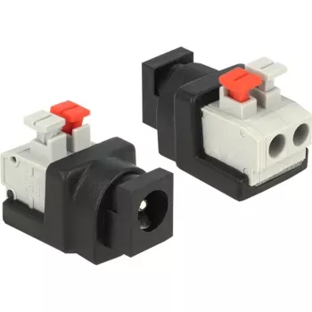 Adattatore per cavi DeLOCK 65524 DC 5,5 x 2,1 mm nero argento