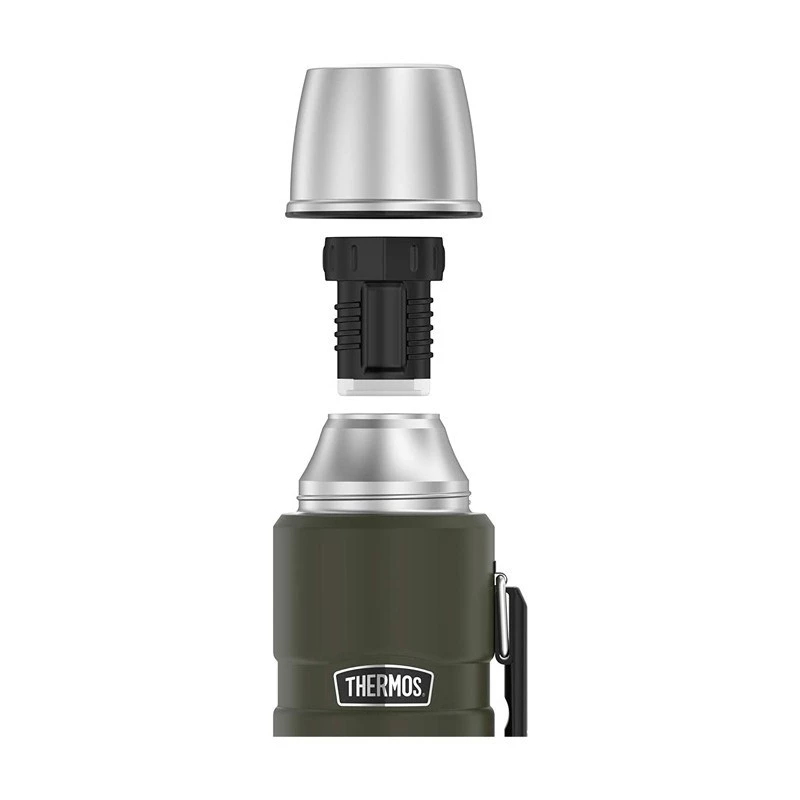 Termos THERMOS TH-170028 470 ml, acciaio inox sottovuoto, verde oliva, 24 h caldo/freddo