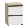 Topeshop M2 SONOMA MIX comodino 2 cassetti rovere, bianco