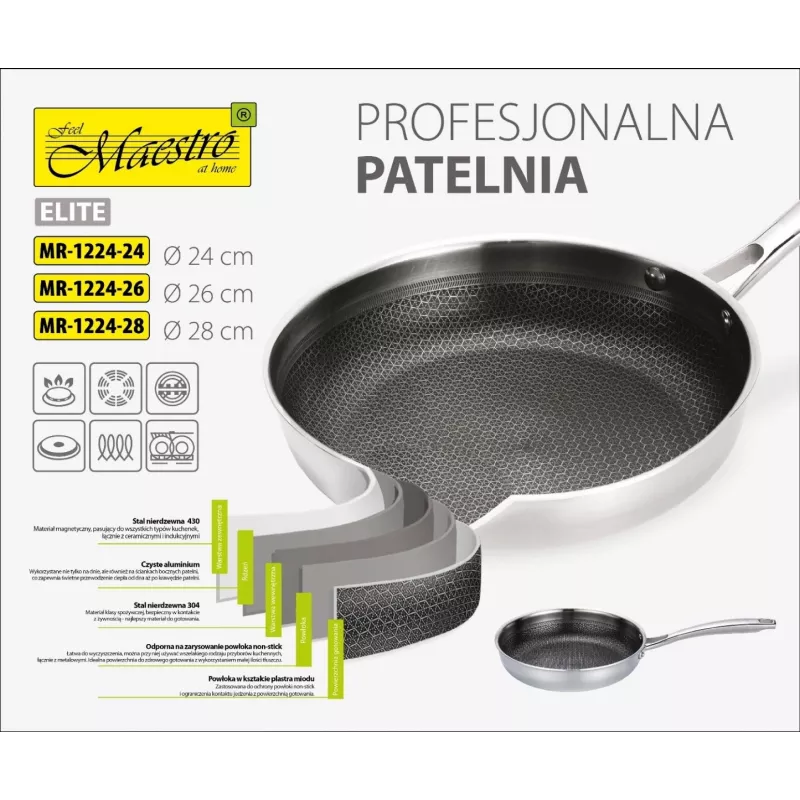 Padella professionale Maestro MR-1224-24 24 cm