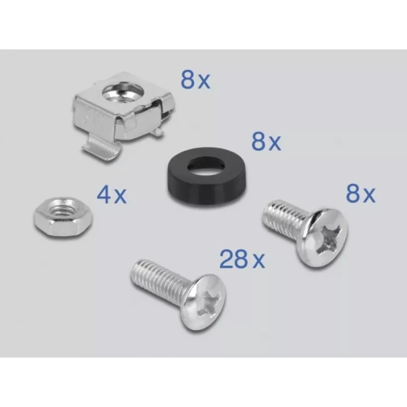 Delock kit di montaggio per guida DIN - montaggio a rack - nero - 4U - 48,3 cm (19