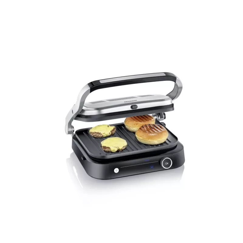 Piastra grill SEVINI Pro, KG 2395 (argento/nero, 1.800 Watt)