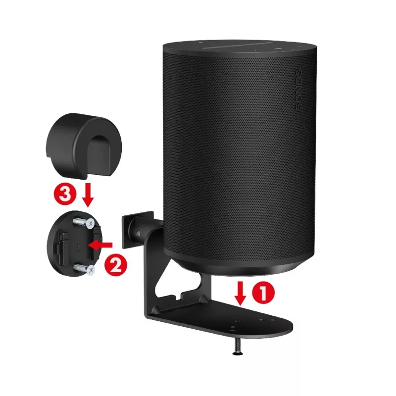 Supporto da parete MACLEAN MC-495 per 2x diffusori Sonos ERA, angolo regolabile, robusto