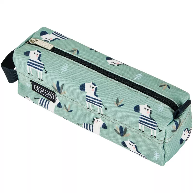 Astuccio morbido Herlitz Quattro Crazy Zebra poliestere nero verde bianco 215x70x80 mm