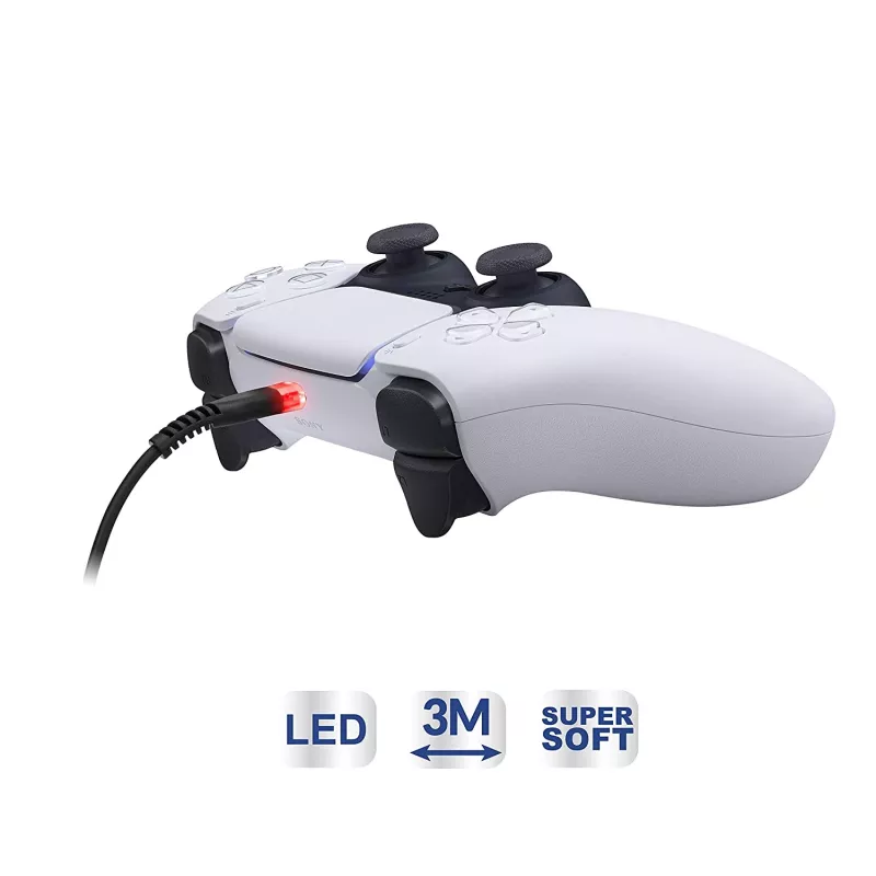 Cavo di ricarica USB-C SUBSONIC SA5601 3 m – compatibile con PS5, Xbox, Nintendo Switch