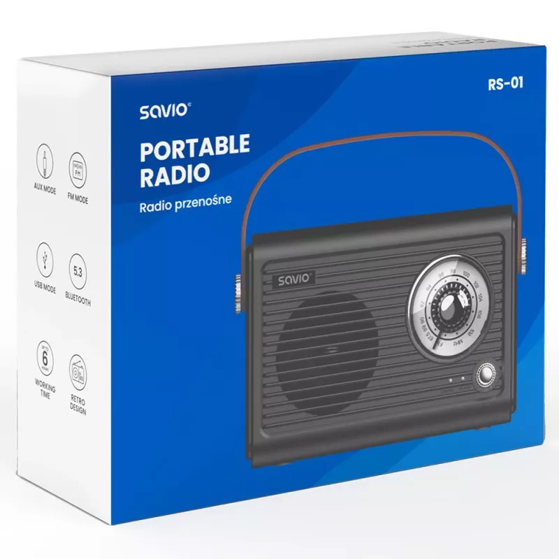 Radio portatile Savio RS-01 analogica nera