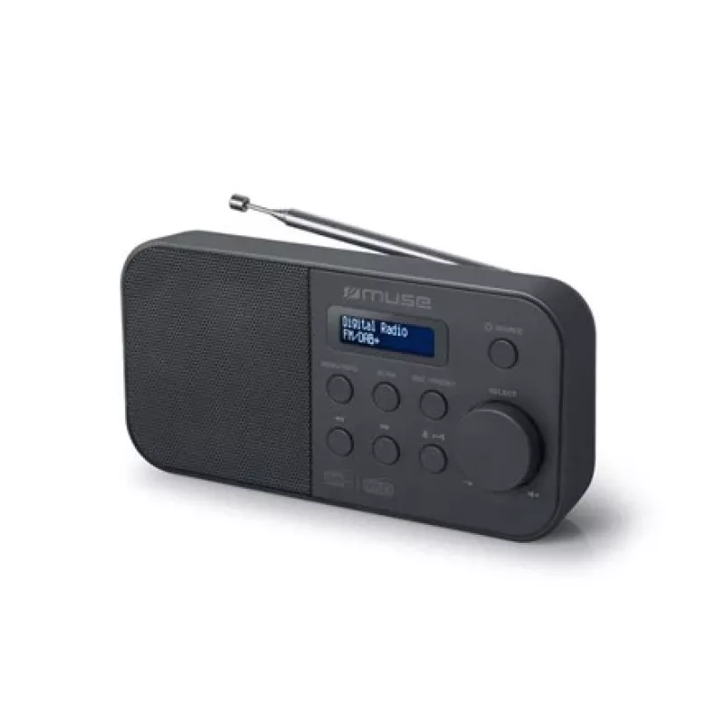 Muse M-109DB radio portatile, DAB+/FM PLL, display LCD, sveglia, a batteria/rete, nera