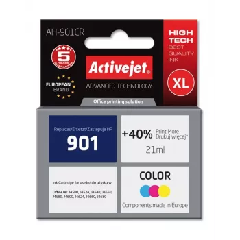 Cartuccia d'inchiostro compatibile ActiveJet AH-901CR colore (High XL, a base di colorante, 21 ml, ciano/magenta/giallo)