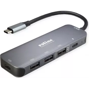ROLINE hub USB 3.2 Gen 2, 5 porte, cavo di collegamento Type-C (14.02.5048)