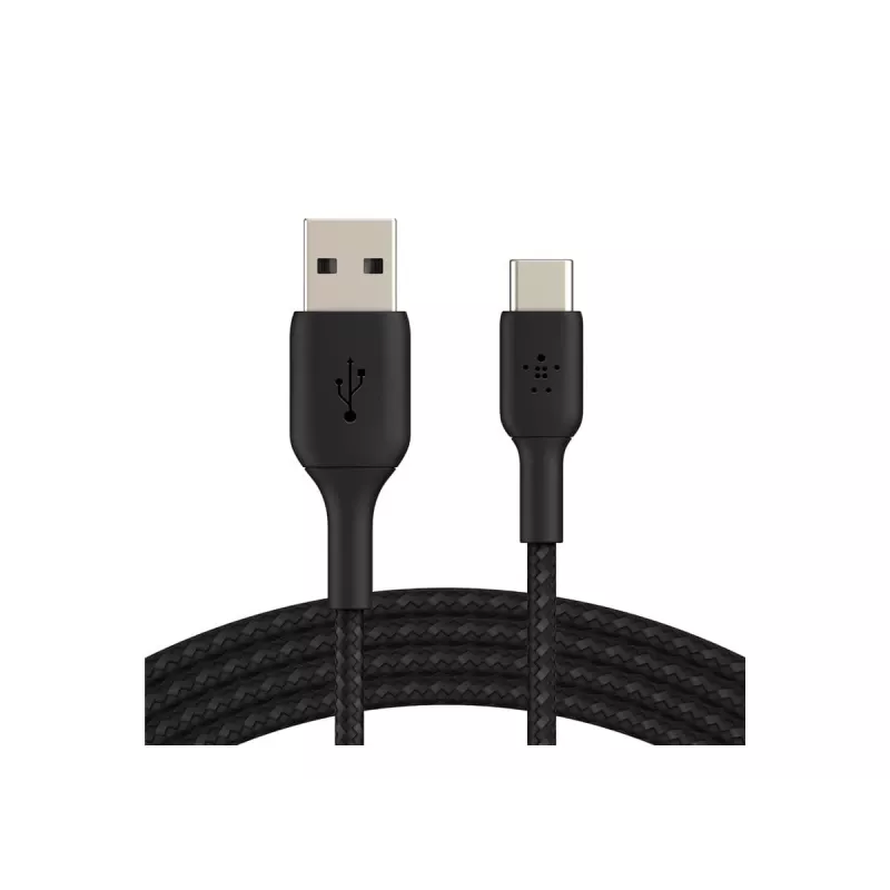 Cavo intrecciato USB-C USB-A 2m nero