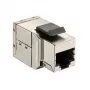 Giunto inline Keystone Cat6 schermato set da 8, EQUIP — formato piatto, RJ-45, 17×35,5×24,4 mm, argento