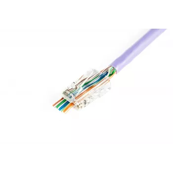 DIGITUS connettore modulare RJ45 (8P8C) pass-through, CAT 5e, non schermato, AWG 26-24, 100 pezzi (X-ML-5U-EZ)