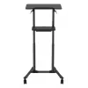 Gembird TVS-DESK-01-BK scrivania mobile in piedi con ruote, altezza regolabile 111–134,5 cm, inclinazione 30°, max 20 kg, nera