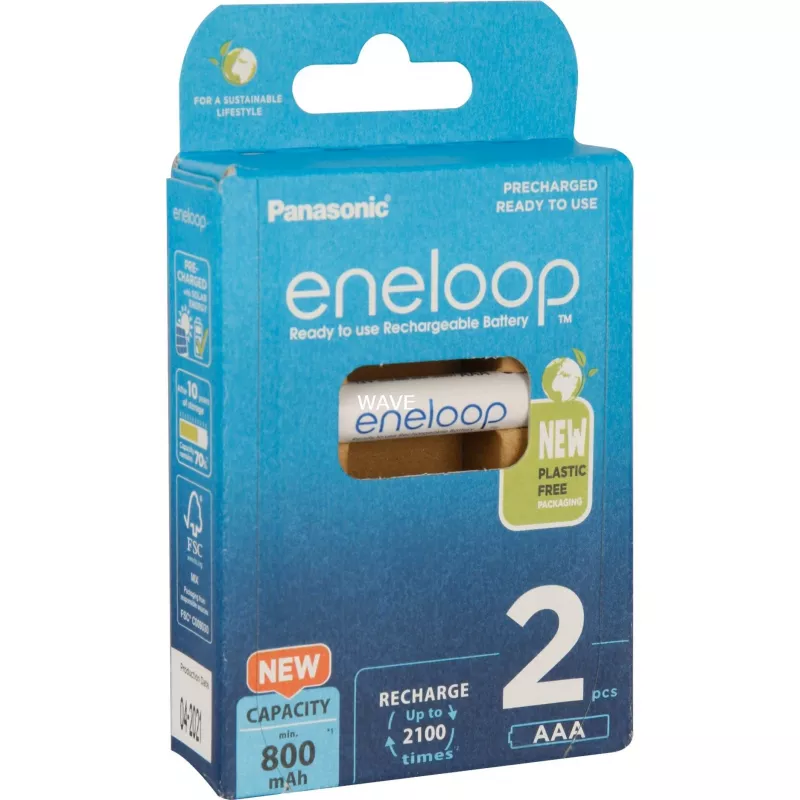 Batterie ricaricabili PANASONIC ENELOOP AAA 800 mAh 2 pz. (BK-4MCDE/2CP)