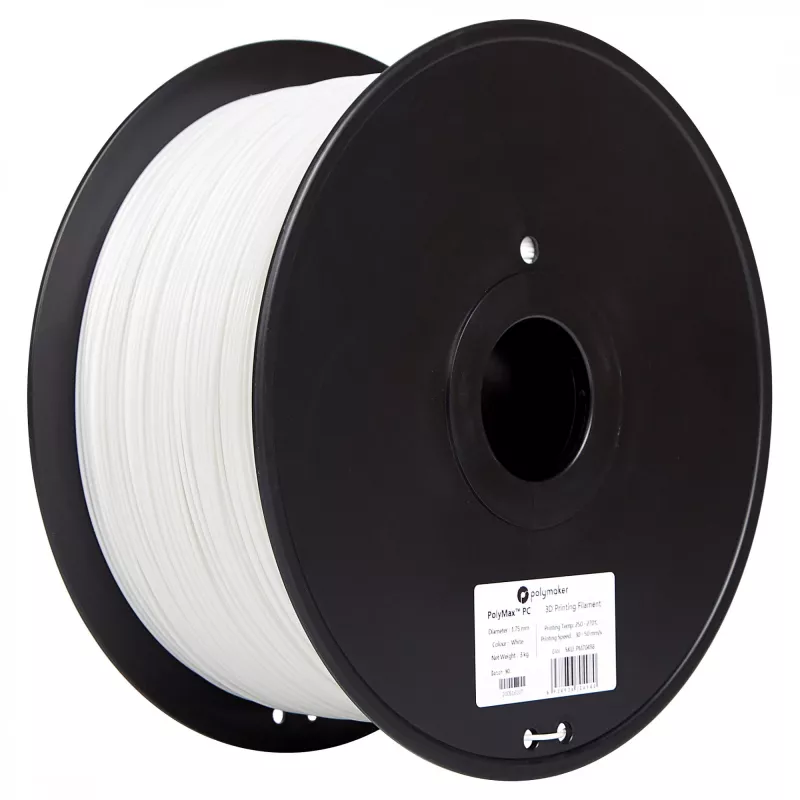 Filamento 3D POLYMAKER POLYMAX PC 1,75 mm bianco 3 kg