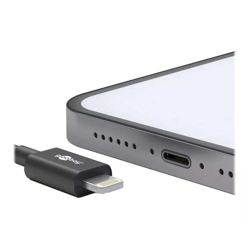 Goobay cavo di ricarica e sincronizzazione USB-C™, 1 m, nero - cavo MFi per Apple iPhone/iPad nero (39445)