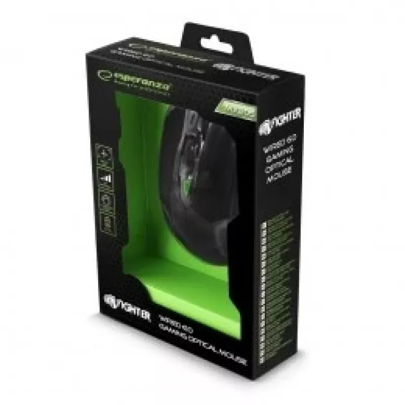 Esperanza MX205 Fighter Mouse gaming destrimani USB Type-A ottico 2400 DPI