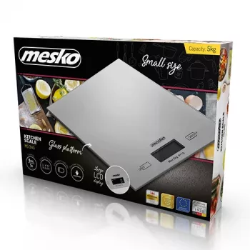 Mesko | Bilancia da cucina | MS 3145 | Portata massima 5 kg | Divisione 1 g | Tipo di display LCD | Argento