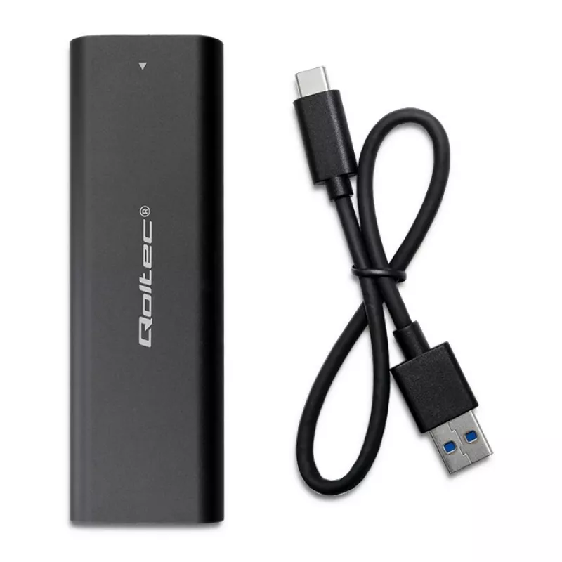 Qoltec 50312 contenitore per SSD M.2 NVMe, USB Type-C, nero