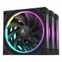 Ventola per PC DeepCool FL12 120 mm 3 in 1 nero, 120×25 mm, 2150 giri/min, Fluid Dynamic Bearing, PWM, 55 CFM, 32 dB, confezione da 3
