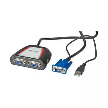 Splitter video VGA portatile, 2x, 250 MHz, VGA, 2x VGA, grigio, 250 MHz, 0,65 m, 1920 x 1440