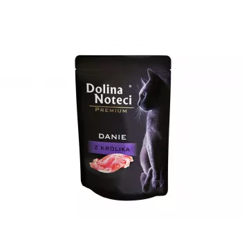 Cibo umido per gatti dolina noteci Premium Rabbit 85 g paté – monoporzione in bustina, senza cereali, 82% umidità