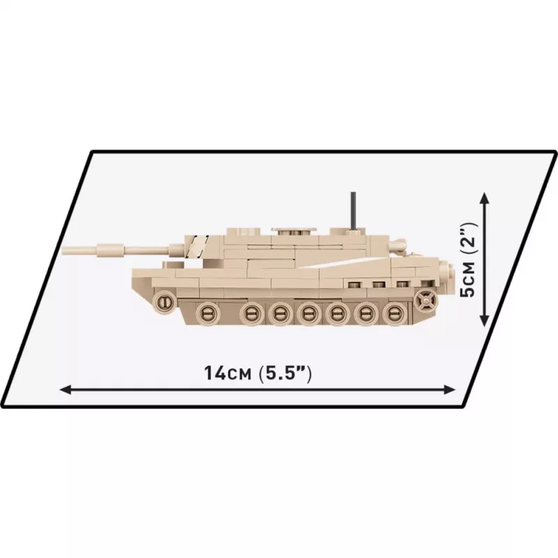 Kit di costruzione Cobi Abrams M1A2 — 174 pezzi, età consigliata 6+, beige