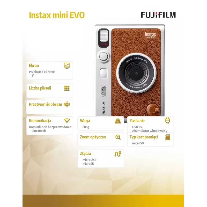 Fotocamera Instax mini EVO marrone