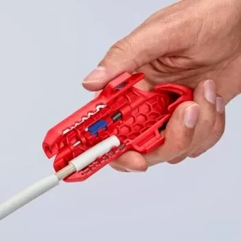 Strumento spellafili Knipex ErgoStrip PV 16 95 03 per cavi PV, battuta regolabile, impugnatura ergonomica