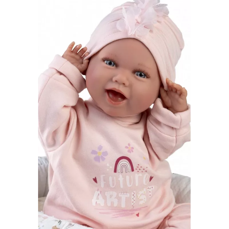 Bambola neonato Llorens Mimi Baby 42 cm — viso realistico, ride, corpo morbido