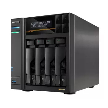 Asustor Lockerstor 4 Gen3 AS6804T NAS 4 vani, AMD Ryzen V3C14, 16GB DDR5 ECC, 2x 10GbE + 2x 5GbE