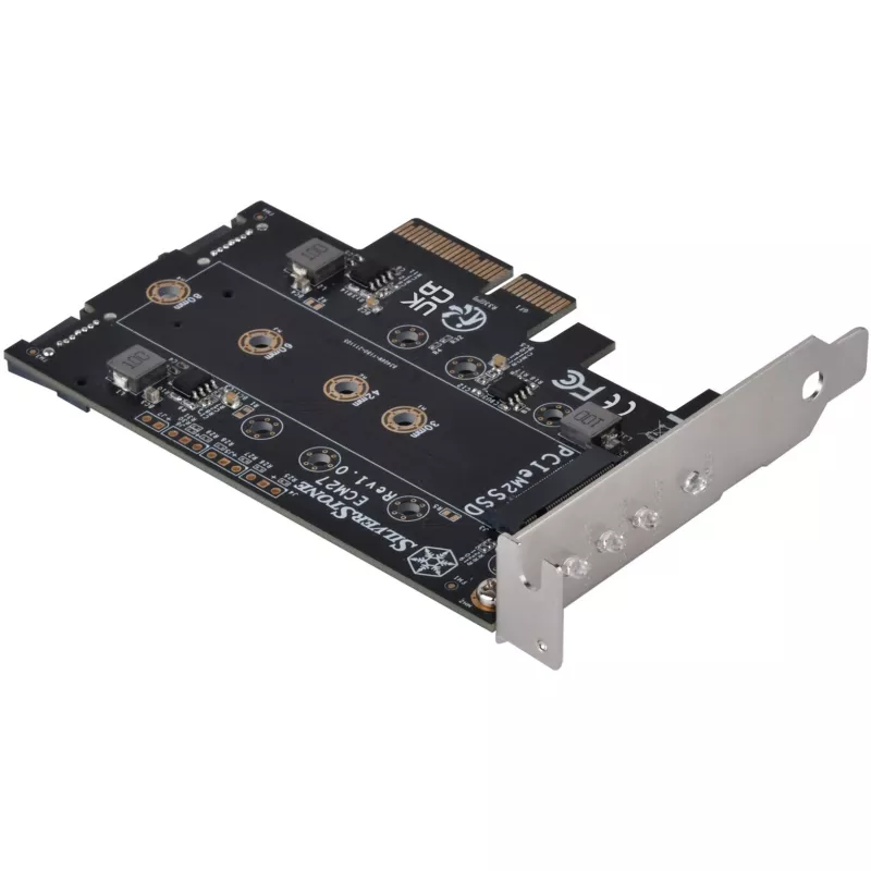 Silverstone SST-ECM27 scheda adattatore M.2/SATA, PCIe 4.0, 1x M-Key, 2x SATA 6G - Low Profile