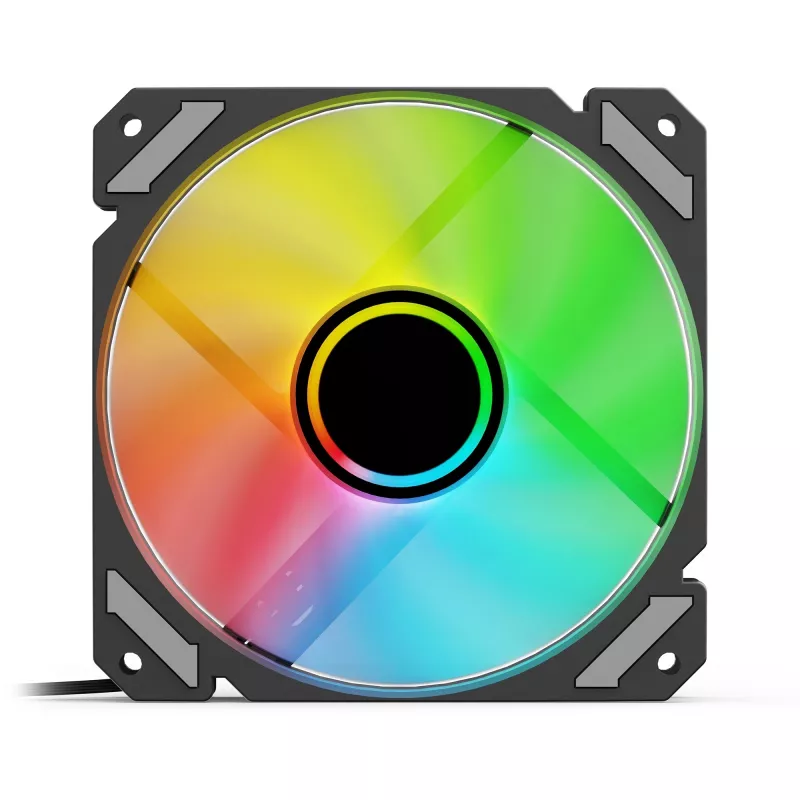 SHARKOON SHARK Mirror RGB PWM Reverse 120 mm ventola per case, 1500 RPM, nero