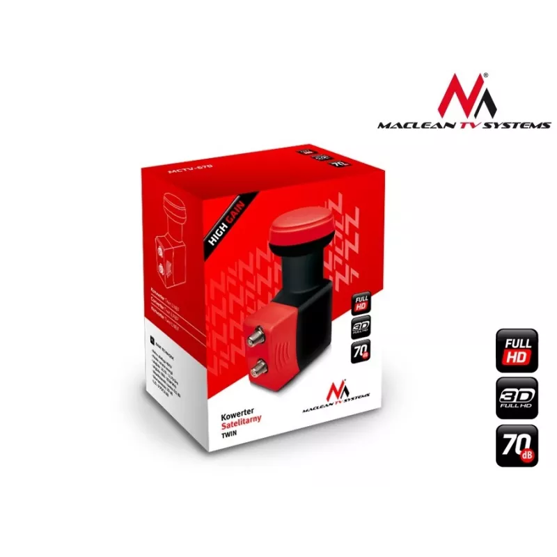 Convertitore satellitare MACLEAN MCTV-670 Twin, convertitore di segnale satellitare a due uscite