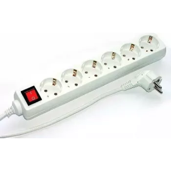 Prolunga elettrica e+p E 60/3 3m 6 prese AC bianco