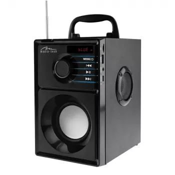 Altoparlante portatile MEDIA-TECH MT3179, 20 W (RMS 15 W), Bluetooth 5.1, FM, MicroSD, USB, AUX, Li-Ion, 6 h, cassa in legno